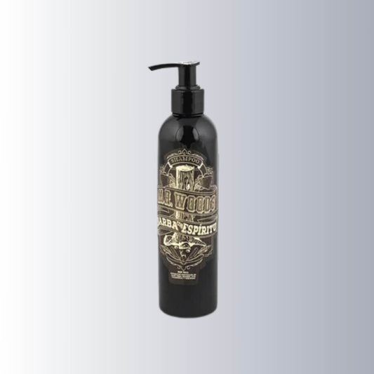 Shampoo Mr. Woods, con un aroma único y fresco, perfecto para un cuidado masculino natural.